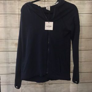 Vivilish Stretchy navy blue zip up hoodie NWT